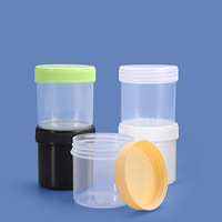 Pot en plastique transparent PP de qualité alimentaire de 100 ml avec couvercle à vis personnalisable et coloré pour le stockage des aliments, emballage en vrac pour les collations