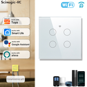 Interruttore Intelligente Wireless RF433 a 4 Canali con Sensore Touch, Pulsante a Muro per Casa Intelligente, Timer Compatibile con Tuya, Alexa e <span class=keywords><strong>Google</strong></span> Home - Product Image 2
