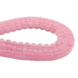 Pink Rose Quartz Round Loose Beads For <b>Bracelet</b> Making Crystal Lampwork Glass Beads <b>String</b> Wholesale Semi Finished Jewelry - Product Image 5