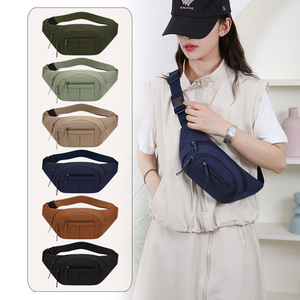 Women's Waist <b>Bag</b> Multi Pocket Water Resistant Nylon Everyday Use Crossbody Chest <b>Bag</b> With Zipper Closure For Casual Outfits - Product Image 2
