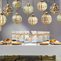 8 Designs Gemischte Eid Mubarak Ramadan Süßigkeiten-Geschenkbox mit Band, Vasenförmige Schokoladenbox für Eid-Partydekoration