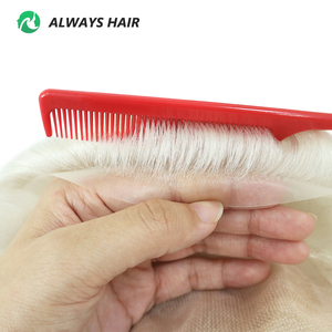 Prótesis Capilar de 9 Tamaños con Línea de Cabello Natural, Duradera, de Mono y PU, Color Blanco Plateado, Cabello Indio para <span class=keywords><strong>Hombre</strong></span> Calvo - Product Image 3
