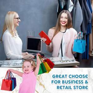 ถุงของขวัญกระดาษหลากสีขนาดเล็กพร้อมป้าย กล่องของขวัญกระดาษขนาดเล็กพิเศษพร้อมหูหิ้วสำหรับงานวัน<span class=keywords><strong>เกิด</strong></span> งานวันวาเลนไทน์ - Product Image 6