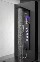 Colonne de douche thermostatique de style européen massage de salle de bain panneau de douche intelligent en acier inoxydable 304