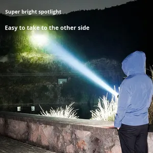 Portable Rechargeable <b>LED</b> <b>Flashlight</b> with Pen Clip Zoomable Waterproof Torch with Side Light Outdoor Camping Emergency Lantern - Product Image 2