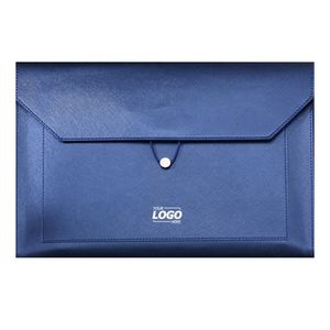 PU Leather A4 File Folder Portfolio Case with 2 Pockets, Document Holder Envelope Folder with Elastic String Closure - Product Image 1