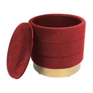 Usine Personnalisé en gros conception tabouret <span class=keywords><strong>pouf</strong></span> rond moderne en velours <span class=keywords><strong>violet</strong></span> <span class=keywords><strong>pouf</strong></span> en tissu pour salon meubles de maison - Product Image 5