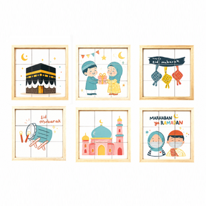 Set di Cubi Educativi Islamici 6 in 1 in Legno con Vassoio Portaoggetti, Gioco di Apprendimento Prescolare per Bambini - Product Image 4