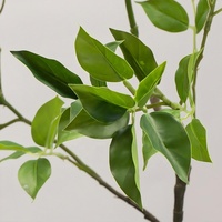 Plante artificielle en PU de haute qualité, arbre de banian réaliste, feuilles vertes, décoration d'intérieur pour Noël, remise de diplôme