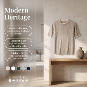 Maglione Vintage da <span class=keywords><strong>Donna</strong></span> a Due Pezzi, Semplice, Bicolore, a Maniche Corte, Casual, in <span class=keywords><strong>Maglia</strong></span>, Spandex/Cotone, Girocollo, Spessore Standard - Product Image 2