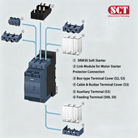 Démarreur progressif Siemens 3RW3026-1BB14 6kW 220V avec accessoires de borne complets pour composants électroniques système basse tension