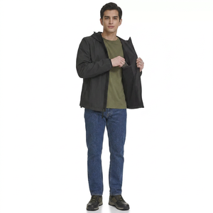 Finer Threads Men's Hooded Vintage Style Lightweight Breathable Windproof Windbreaker Jacket Nylon/Cotton Shell Zipper Closure - Product Image 1