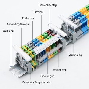 Boîtier de distribution électrique Dinkle UK2.5B à 10 bornes, blocs de jonction <span class=keywords><strong>sur</strong></span> <span class=keywords><strong>rail</strong></span> <span class=keywords><strong>DIN</strong></span>, pour câbles >30 AWG, 150 A, 600 V, automobile, PA66 - Product Image 3