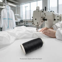 Fil à coudre en UHMWPE 200D/3 noir haute résistance 0,25 mm anti-UV durable anti-coupure résistant à l'abrasion