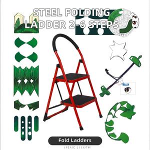 Échelle pliante en acier pour <span class=keywords><strong>la</strong></span> maison, design industriel moderne, 5-6 marches, capacité de charge de 150 kg - Product Image 5