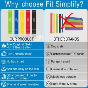 ชุดยางยืดออกกำลังกายที่บ้าน5ชิ้นทำจากยางหนา40IBS คู่มือการยืดพกพาช่วยลดความซับซ้อนเป็นมิตรกับสิ่งแวดล้อม - Product Image 6