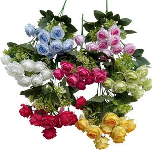 Ramo de Rosas Artificiales al por Mayor, Tallo de Seda con Tacto Real para Decoración de Bodas, Fiestas, Hogar, Hotel, Oficina, Centro de Mesa - Product Image 1