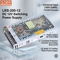 Alimentation stabilisée IoT à faible bruit SZMW LRS-200-12 200W 12V 16.6A, entrée adaptative 85-264V, faible variation, testée CE RoHS
