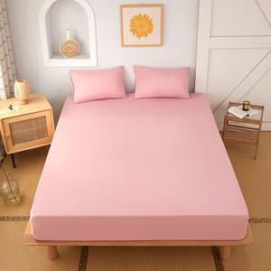 Literie <span class=keywords><strong>de</strong></span> couleur unie <span class=keywords><strong>de</strong></span> luxe 3 pièces tricot élasticité drap housse en polyester blanc ensemble <span class=keywords><strong>de</strong></span> draps - Product Image 6