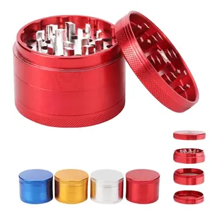 Chinyi Custom Logo 4 Parts Crusher Herb Grinder high quality Zinc Alloy Tobacco Metal manual Grinder for Herb Spice