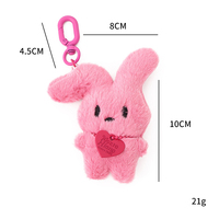 Porte-clés Lapin en Peluche Créatif, Breloque Animal, Accessoire de Sac à Dos, Porte-clés de Couple, Thème Amour Dessin Animé
