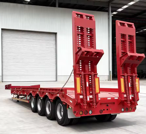 Remolque de Plataforma Baja de 3 Ejes a Precio de Fábrica, Remolque de Plataforma Baja para Contenedores, Semirremolque con Escalera Hidráulica - Product Image 3