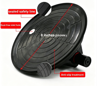 Ventouse à pompe à air double couche de 8 pouces avec poignée métallique de qualité industrielle FY-RS-023S, force d'aspiration maximale de 200 kg, alerte de fuite