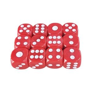 Dado Acrílico Rojo de 10mm con Puntos Blancos y Esquinas Redondeadas, Suministro de Fábrica - Product Image 1