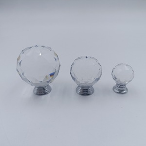 Crystal Drawer <b>Knobs</b> 30mm Spherical Glass With <b>Copper</b> Base Traditional Design For Furniture Handles - Product Image 3