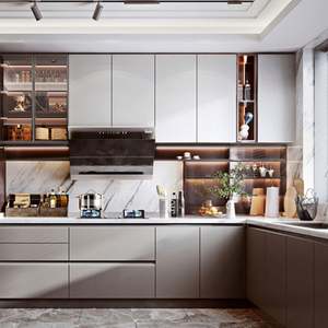 Meubles de cuisine haut de gamme personnalisés avec évier et robinet, ensemble complet pour appartements - Comprend dosseret, tiroirs coulissants et accessoires - Product Image 3