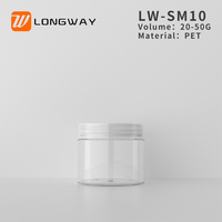 Vente directe d'usine 20/30/40/50g emballage de crème cosmétique pour les soins de la peau pot en plastique PET avec couvercle à vis pour les cosmétiques au lait corporel