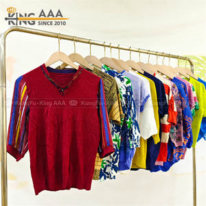 เสื้อสเวตเตอร์ถักโครเชต์แขนสั้นของผู้หญิงเสื้อถักผ้าฝ้ายสไตล์คุณแม่เสื้อฤดูร้อนผสมก้อนเสื้อผ้า<span class=keywords><strong>มือ</strong></span><span class=keywords><strong>สอง</strong></span> - Product Image 3