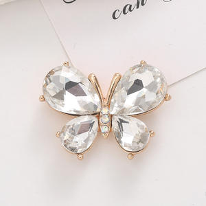 Kristallglas-Schmetterling DIY-Zubehör Handyhülle Schönheitsaufkleber Zinklegierung-Knopf Dekoration Charms Legierungsschmetterling - Product Image 2
