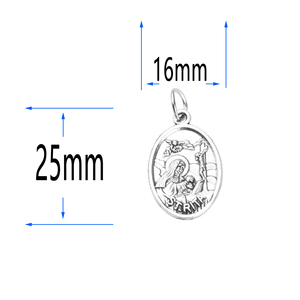 Accessoires Religieux 16x25mm Alliage de Zinc Sainte <span class=keywords><strong>Rita</strong></span> Antique Argent Plaqué Ange Signalisation Pendentif - Product Image 2