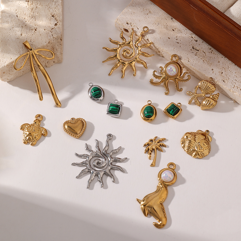 gold plated pvd pendants ocean