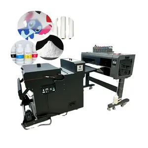 Dtf impresora 60cm i3200 2 teste a getto d'inchiostro 24 pollici t-shirt macchina stampante dtf con polvere agitazione macchina