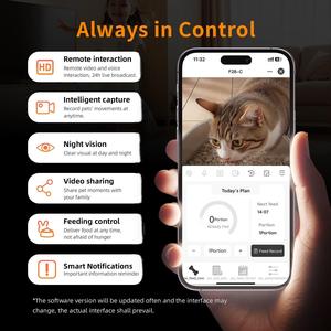 Elecpet 3'ü 1 Arada Akıllı Evcil Hayvan Besleyici, Lazer Takip Uygulaması Kontrolü, Yapay Zeka Destekli 4L Otomatik Kedi Mama Dağıtıcısı, 1080P 2 Kameralı - Product Image 2