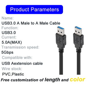 Cable de Datos USB 3.0 LUNGKAY de 0.3m, Macho, con Cubierta de PVC, Blindaje Trenzado, Carga Rápida de 3A, Cable de Computadora de Doble Extremo, Conductor de Cobre Puro - Product Image 2