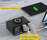 Nouveau modèle 2026 – Chargeur rapide magnétique sans fil professionnel 8 ports QC3.0 110W avec écran d'affichage pour ordinateur portable et mobile – Meilleure vente