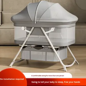 Fortus BJJ-001A Lit Bébé Multifonctionnel Portable Anti-Reflux en Métal, Grande Couchette Co-Sleeping Mobile et Pliable - Product Image 4