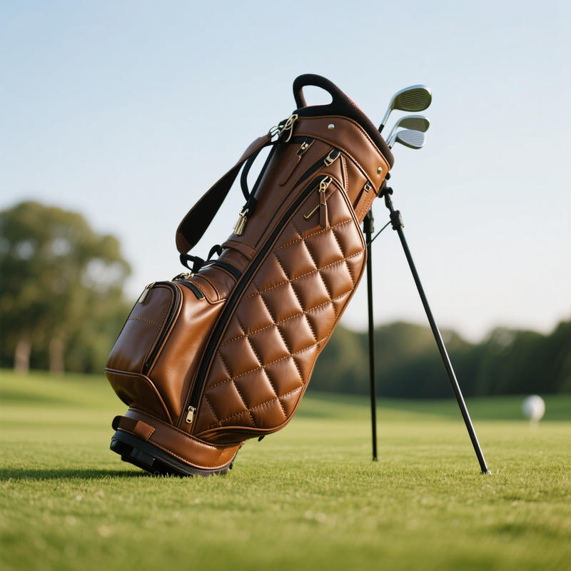 Luxury Brown Leather Golf Bag Premium