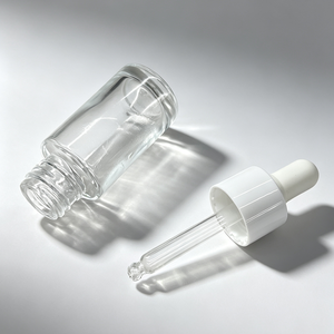 <span class=keywords><strong>Mini</strong></span> Botella de Vidrio Transparente con Gotero, Tapa Blanca, Recargable, para Aceites Esenciales, Suero Facial, Cuidado de la Piel, Cosméticos, Venta al Por Mayor - Product Image 4