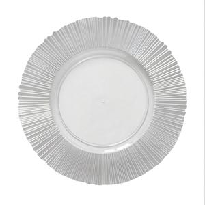 Assiettes de présentation florales personnalisables élégantes, transparentes et à bords dorés, effet miroir poli, pour mariages et banquets - Sous-assiettes de service haut de gamme - Product Image 5
