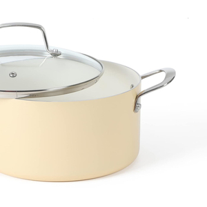Juego de ollas y sartenes de aluminio de 8 piezas con revestimiento cerámico de alta calidad, tapa de vidrio y mango de acero inoxidable. - Product Image 6