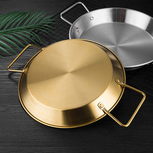 TIANXING prix d'usine 20-28cm assiette de service en acier inoxydable poêle à fruits de mer poêle à <span class=keywords><strong>paella</strong></span> espagnole avec double poignée - Product Image 5