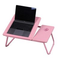 En gros bambou ordinateur Portable plancher bureau multi-fonction Table pliante réglable Portable ordinateur bureau lit bureau avec tiroir plateau
