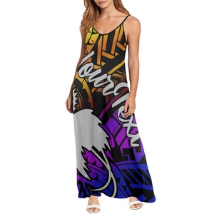 Imprimir bajo demanda Papua Nueva Guinea Slip Maxi vestido Bird of Paradise Beach vestidos mujeres verano Sexy elegante Casual cuello en V vestidos - Product Image 2