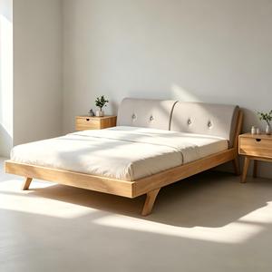 Modern Bedroom Solid Wood <b>Platform</b> Soft <b>Bed</b> <b>Frame</b> Hand Eco-Friendly Comfortable - Product Image 3