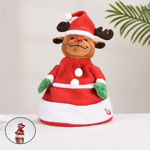 Jouet en peluche de Noël électrique chantant et dansant LINGKAI, Père Noël, bonhomme de neige, renne, poupée de Noël pour cadeau de fête, décoration de table à la maison - Product Image 6