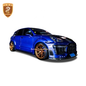 Pour Porsche Cayenne 958 Kit de carrosserie Style <span class=keywords><strong>Lum</strong></span> pare-chocs avant lèvre roue sourcils jupes latérales lumière LED aileron de pare-chocs arrière personnalisé - Product Image 2